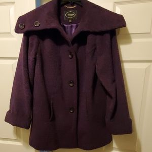 Purple Wool Blend Coat